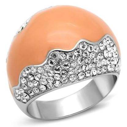 Picture of TK805 - Stainless Steel Ring High polished (no plating) Women Top Grade Crystal Clear