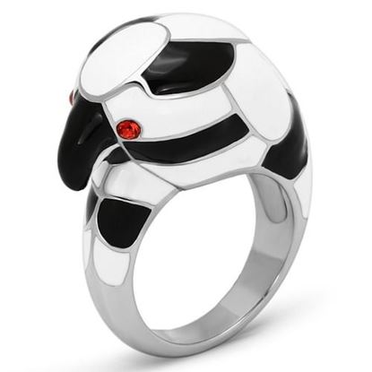 Picture of TK806 - Stainless Steel Ring High polished (no plating) Women Top Grade Crystal Orange