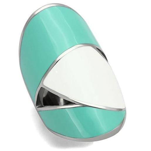 Picture of TK808 - Stainless Steel Ring High polished (no plating) Women Epoxy Multi Color