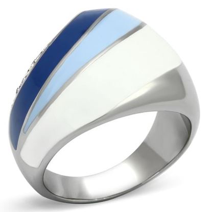 Picture of TK809 - Stainless Steel Ring High polished (no plating) Women Top Grade Crystal Clear