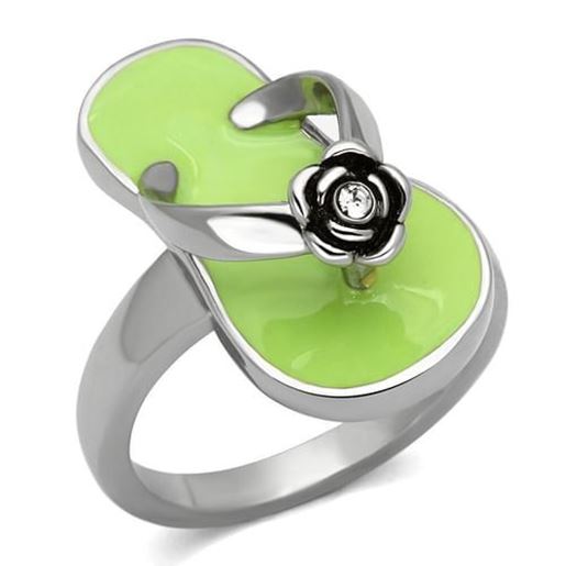 Picture of TK814 - Stainless Steel Ring High polished (no plating) Women Top Grade Crystal Clear