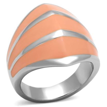 Picture of TK822 - Stainless Steel Ring High polished (no plating) Women Epoxy Orange