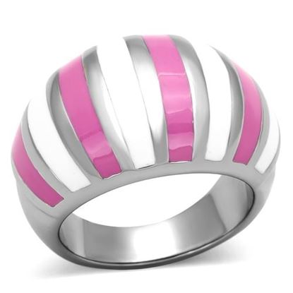 Picture of TK828 - Stainless Steel Ring High polished (no plating) Women Epoxy Multi Color