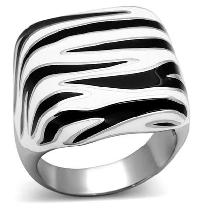 Picture of TK848 - Stainless Steel Ring High polished (no plating) Women Epoxy Multi Color