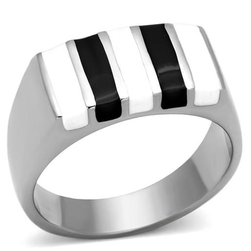 Picture of TK849 - Stainless Steel Ring High polished (no plating) Women Epoxy Multi Color