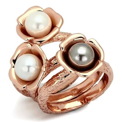 Picture of TK852 - Stainless Steel Ring IP Rose Gold(Ion Plating) Women Synthetic Multi Color