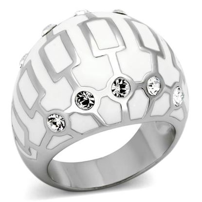 Picture of TK871 - Stainless Steel Ring High polished (no plating) Women Top Grade Crystal Clear