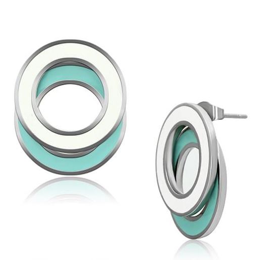 Picture of TK893 - Stainless Steel Earrings High polished (no plating) Women Epoxy Multi Color