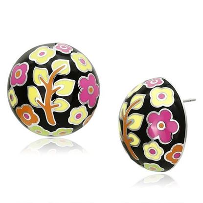 Picture of TK894 - Stainless Steel Earrings High polished (no plating) Women Epoxy Multi Color