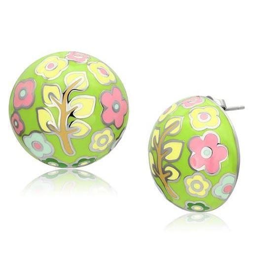 Picture of TK895 - Stainless Steel Earrings High polished (no plating) Women Epoxy Multi Color