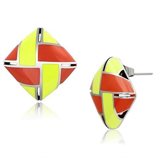 Picture of TK897 - Stainless Steel Earrings High polished (no plating) Women Epoxy Multi Color