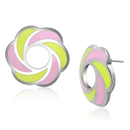 Picture of TK904 - Stainless Steel Earrings High polished (no plating) Women Epoxy Multi Color