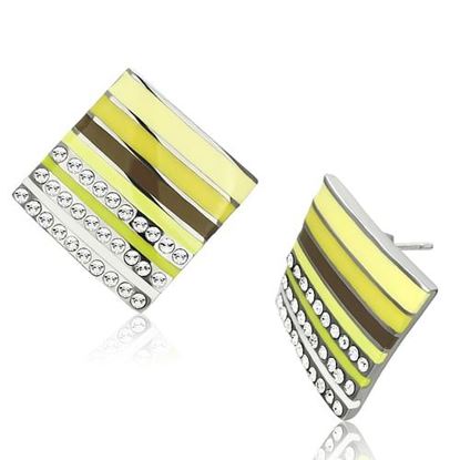 Picture of TK909 - Stainless Steel Earrings High polished (no plating) Women Top Grade Crystal Clear