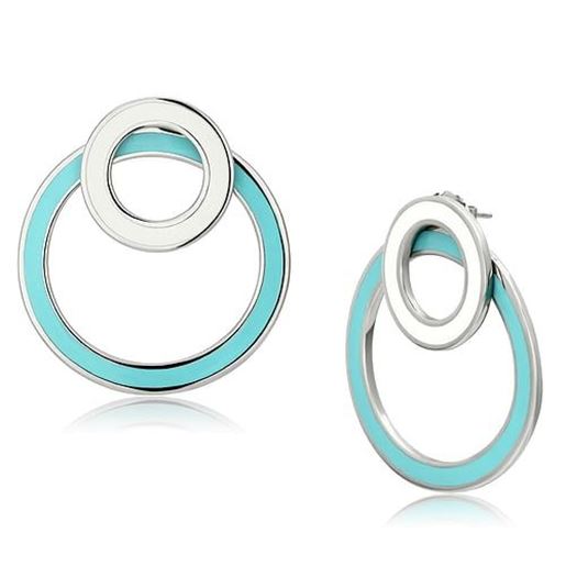 Picture of TK916 - Stainless Steel Earrings High polished (no plating) Women Epoxy Multi Color