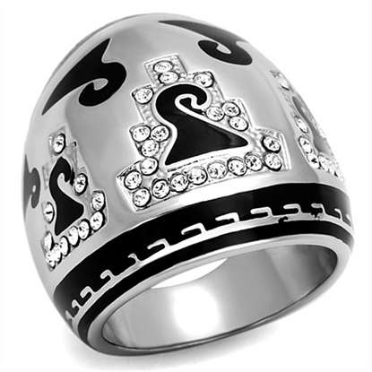 Picture of TK928 - Stainless Steel Ring High polished (no plating) Women Top Grade Crystal Clear