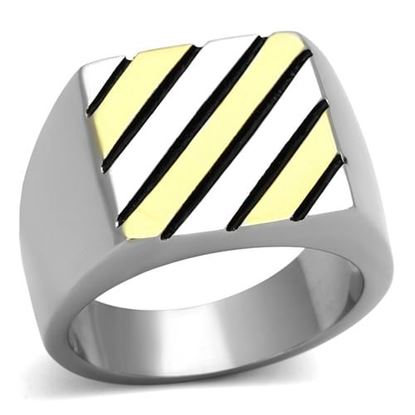 Picture of TK952 - Stainless Steel Ring Two-Tone IP Gold (Ion Plating) Men No Stone No Stone