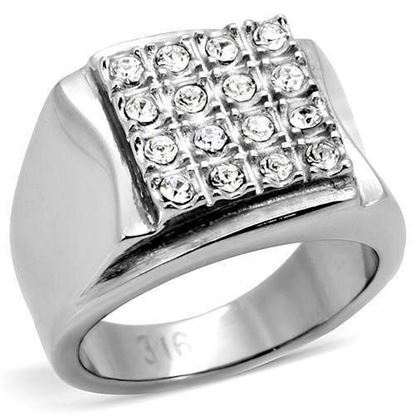 Picture of TK95409 - Stainless Steel Ring High polished (no plating) Men Top Grade Crystal Clear