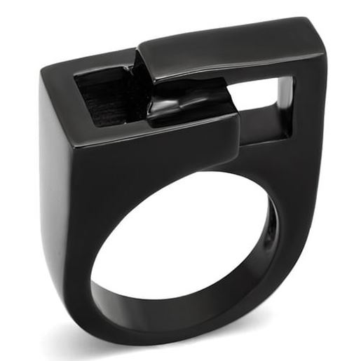 Picture of TK989 - Stainless Steel Ring IP Black(Ion Plating) Women No Stone No Stone