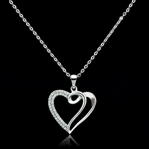 Picture of TS035 - 925 Sterling Silver Necklace Rhodium Women AAA Grade CZ Clear