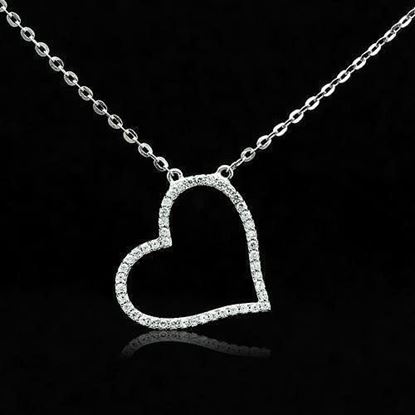 Picture of TS039 - 925 Sterling Silver Chain Pendant Rhodium Women AAA Grade CZ Clear