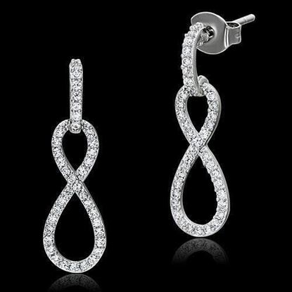 Picture of TS067 - 925 Sterling Silver Earrings Rhodium Women AAA Grade CZ Clear