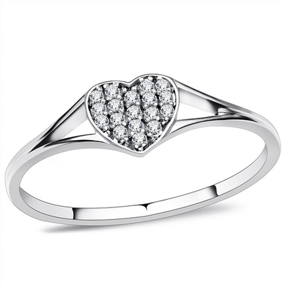 Picture of TS073 - 925 Sterling Silver Ring Rhodium Women AAA Grade CZ Clear