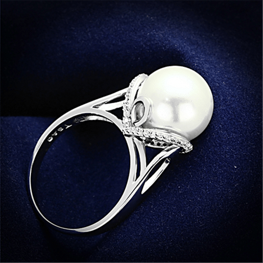 Picture of TS154 - 925 Sterling Silver Ring Rhodium Women Synthetic White