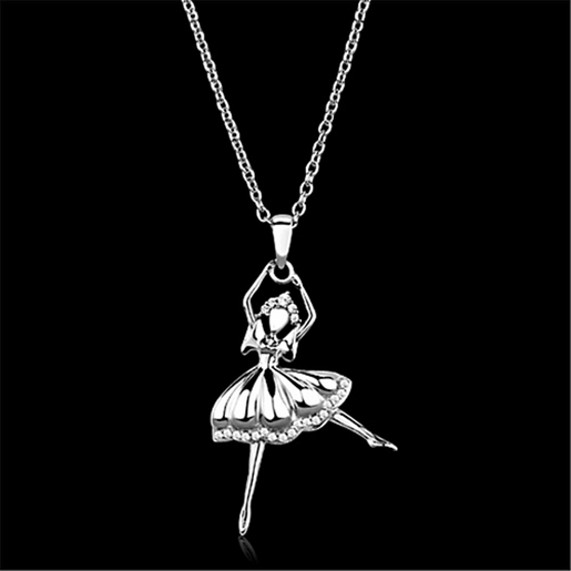 Picture of TS163 - 925 Sterling Silver Chain Pendant Rhodium Women AAA Grade CZ Clear