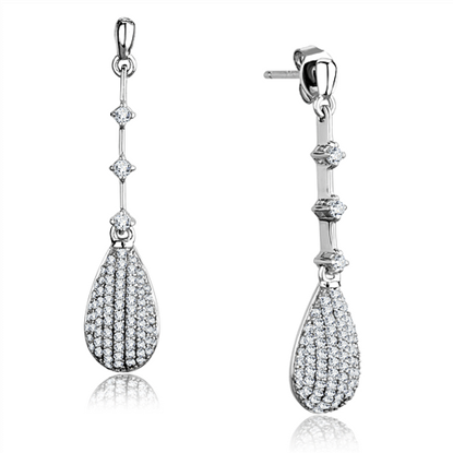 Picture of TS292 - 925 Sterling Silver Earrings Rhodium Women AAA Grade CZ Clear