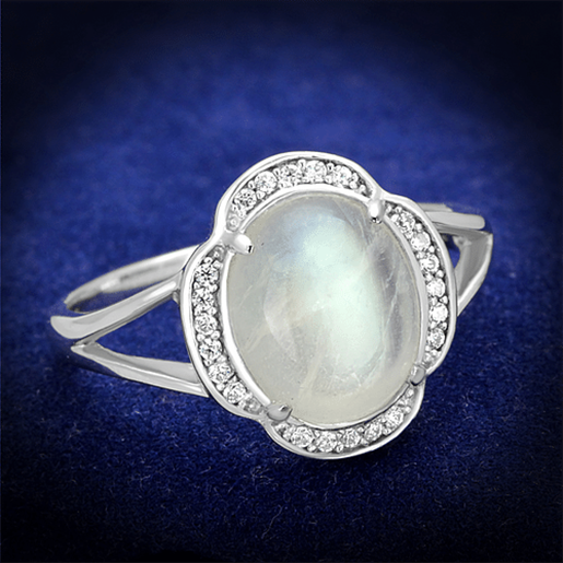 Picture of TS393 - 925 Sterling Silver Ring Rhodium Women Semi-Precious Clear