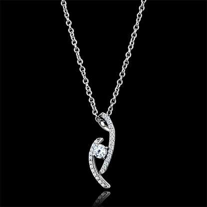 Picture of TS515 - 925 Sterling Silver Necklace Rhodium Women AAA Grade CZ Clear