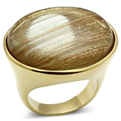 Picture of VL002 - Brass Ring IP Gold(Ion Plating) Women Synthetic Topaz