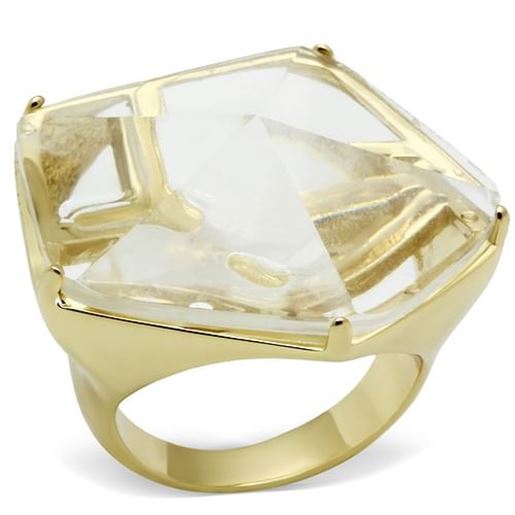 Picture of VL007 - Brass Ring Gold Women Synthetic Clear