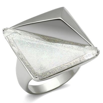 Picture of VL009 - Brass Ring Rhodium Women Synthetic Aurora Borealis (Rainbow Effect)