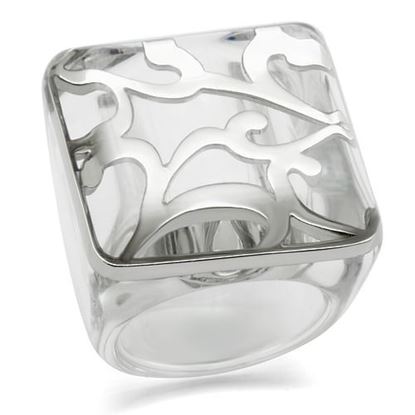 Picture of VL012 - Brass Ring Rhodium Women Synthetic Clear