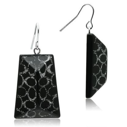 Picture of VL020 - Brass Earrings IP rhodium (PVD) Women Synthetic Jet