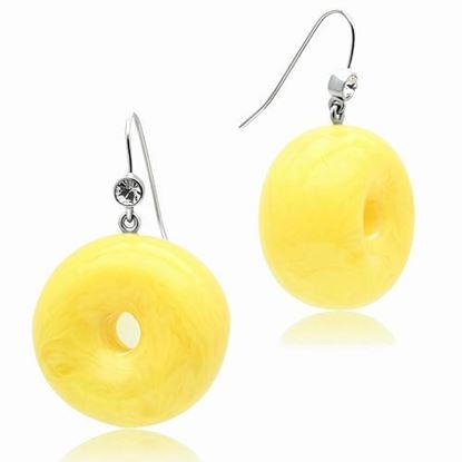 Picture of VL021 - Brass Earrings IP rhodium (PVD) Women Synthetic Topaz