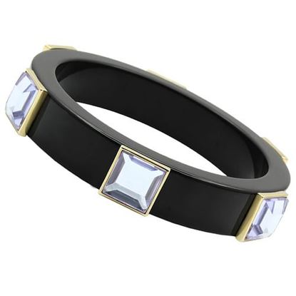 Picture of VL031 - Brass Bangle IP Gold(Ion Plating) Women Synthetic Light Amethyst