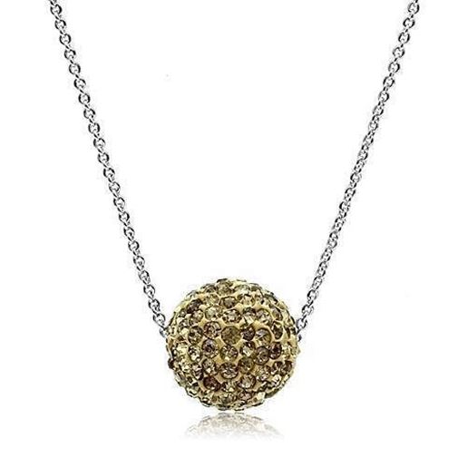 Picture of VL057 - Brass Chain Pendant Rhodium Women Top Grade Crystal Topaz