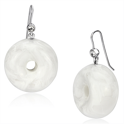 Picture of VL068 - Brass Earrings IP rhodium (PVD) Women Synthetic White