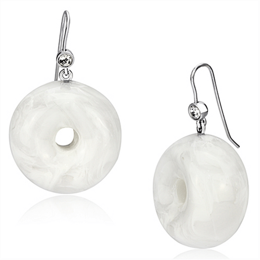 Picture of VL068 - Brass Earrings IP rhodium (PVD) Women Synthetic White