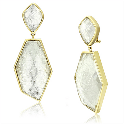 Picture of VL075 - Brass Earrings IP Gold(Ion Plating) Women Synthetic White