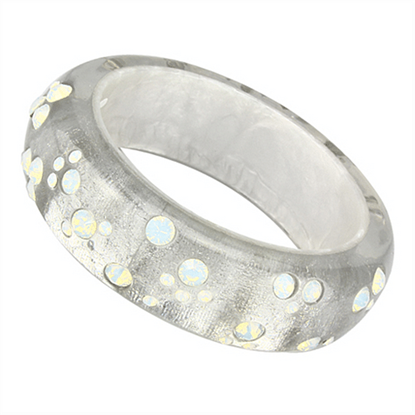 Picture of VL092 - Resin Bangle N/A Women Top Grade Crystal Aurora Borealis (Rainbow Effect)