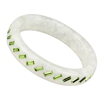 Picture of VL093 - Resin Bangle N/A Women Top Grade Crystal Peridot
