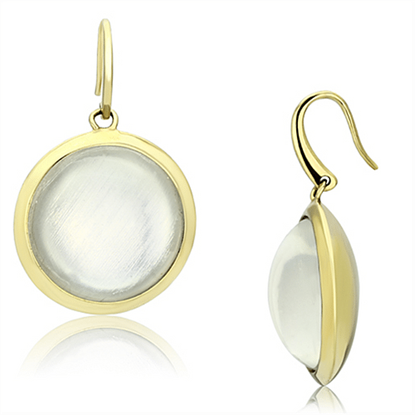 Image de VL102 - Brass Earrings IP Gold(Ion Plating) Women Synthetic Clear