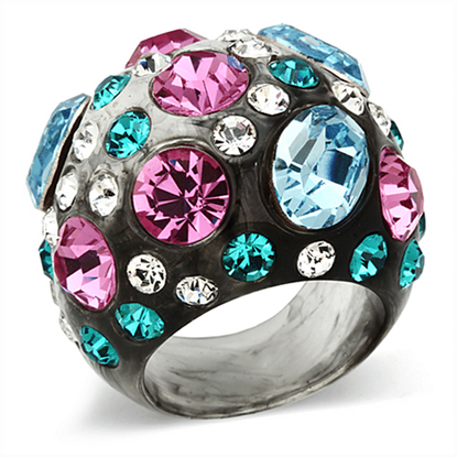 Image de VL103 - Resin Ring N/A Women Top Grade Crystal Multi Color