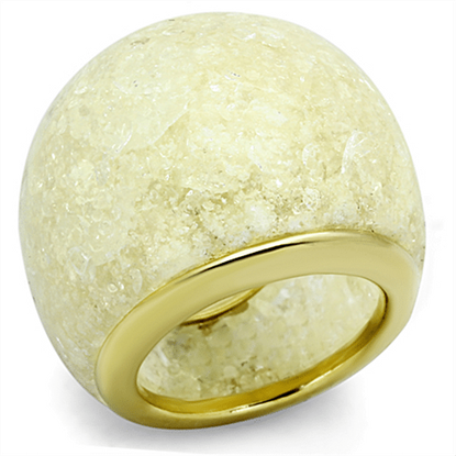 Image de VL109 - Stainless Steel Ring IP Gold(Ion Plating) Women Synthetic Citrine Yellow