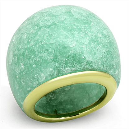 图片 VL110 - Stainless Steel Ring IP Gold(Ion Plating) Women Synthetic Emerald