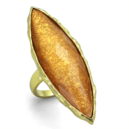 Изображение VL120 - Stainless Steel Ring IP Gold(Ion Plating) Women Synthetic Orange