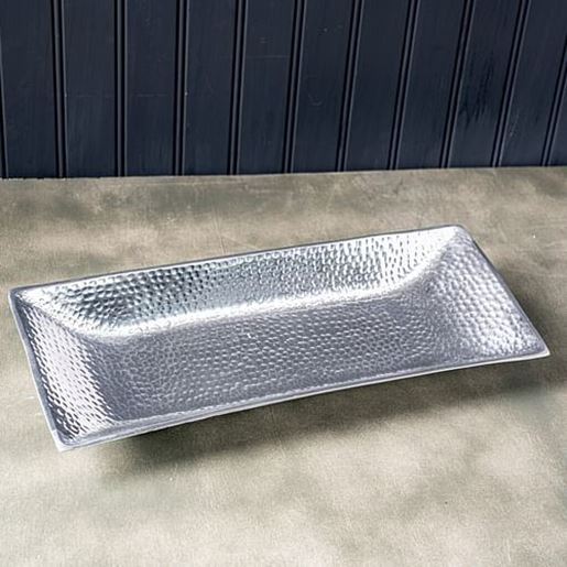 Picture of Silver Hammered Rectangle Serving Tray